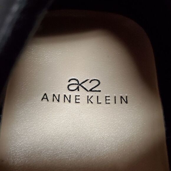 Anne klein 2 black leather lace-up oxford sneakers 10 - Picture 14 of 15